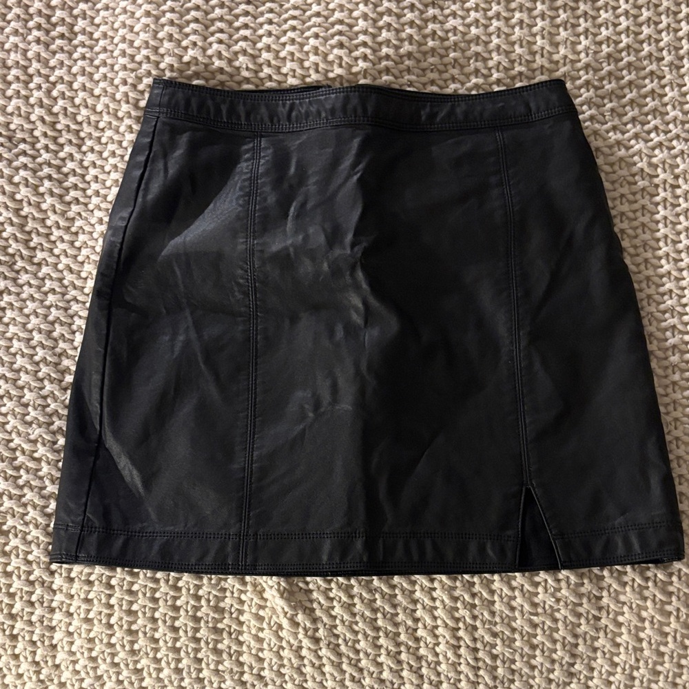 Abercrombie faux Black Leather Mini Skirt